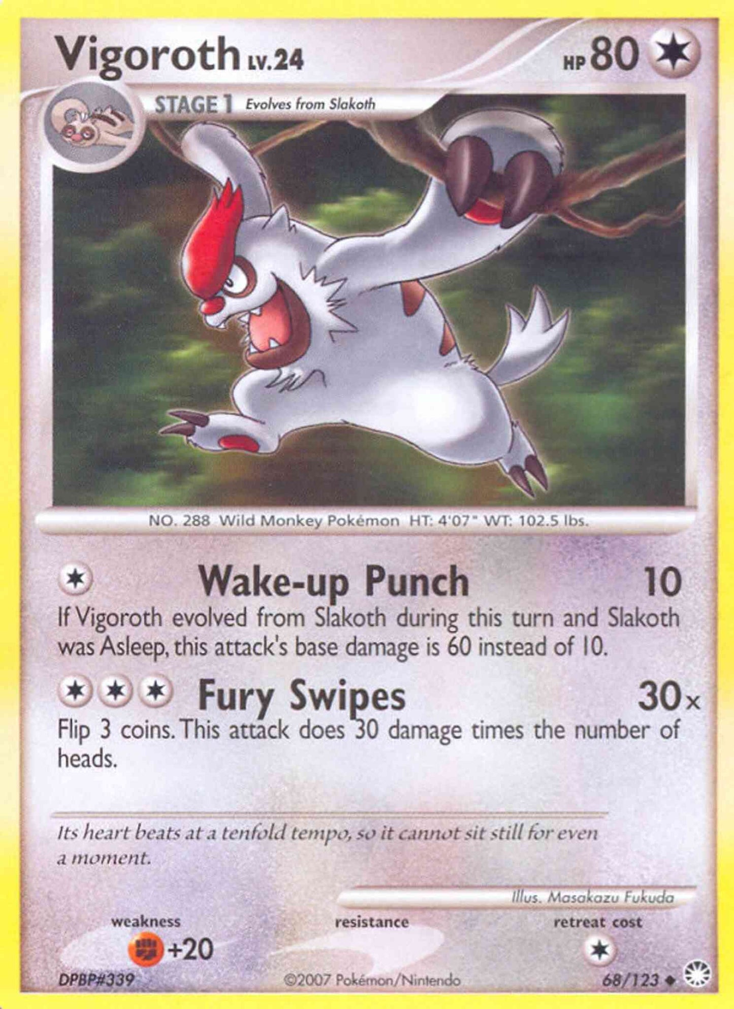 Vigoroth - 68/123 - Uncommon [dp2-68] [Reverse Holo]