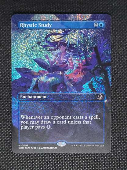 Rhystic Study — Borderless|Anime|Confetti Foil — ID 19290