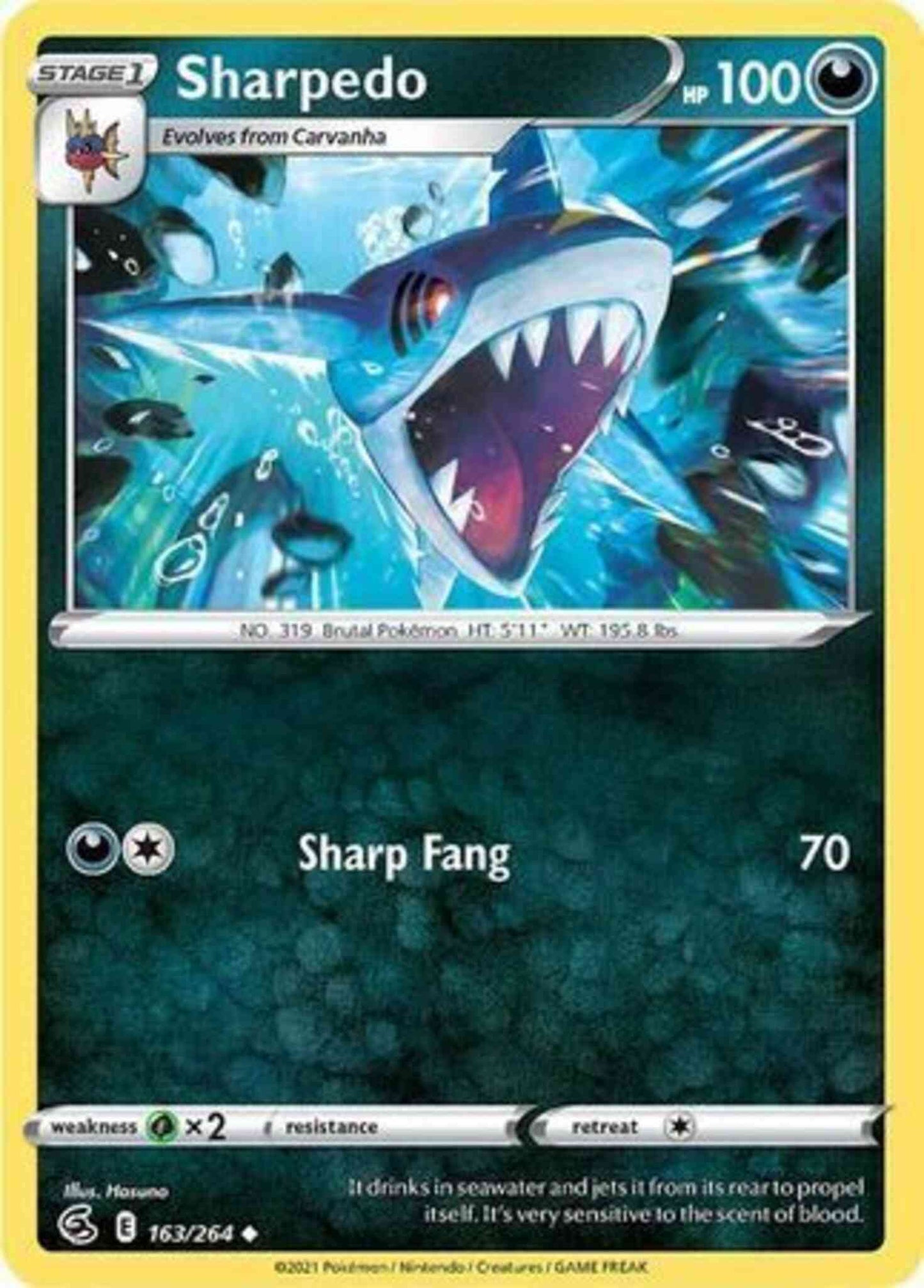 Sharpedo - 163/264 - Uncommon [SWSH8-163] [Non-Holo]
