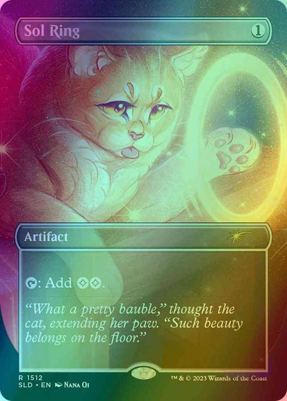 Sol Ring // Sol Ring [1512] [Borderless] [Raining Cats and Dogs] [Secret Lair Drop] [Foil]