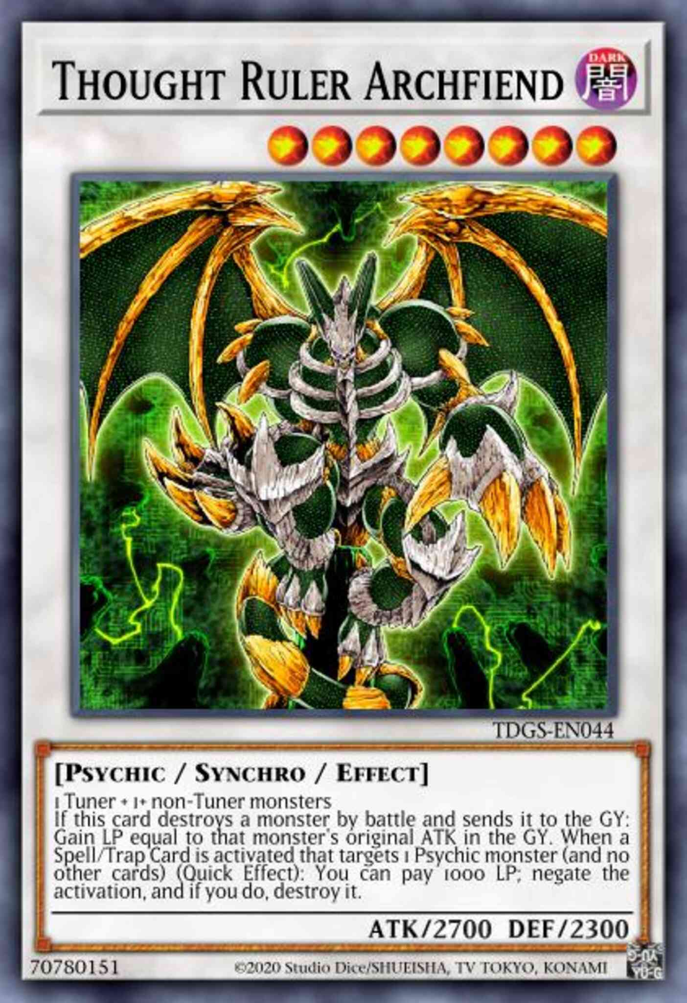 Thought Ruler Archfiend - TDGS-EN044 - Ultimate Rare - 1st Edition