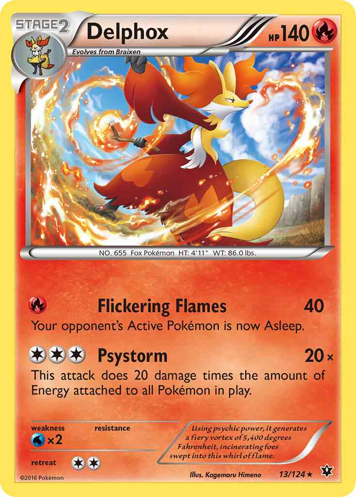 Delphox - 13/124 - Rare Holo [xy10-13] [Reverse Holo]