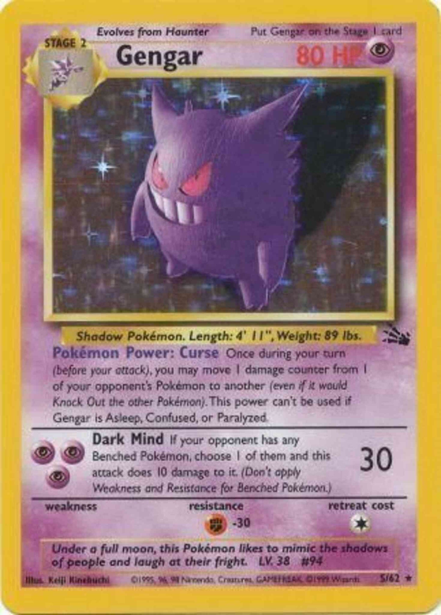 Gengar - 5/62 - Rare - Unlimited [base3U-5] [Holo]