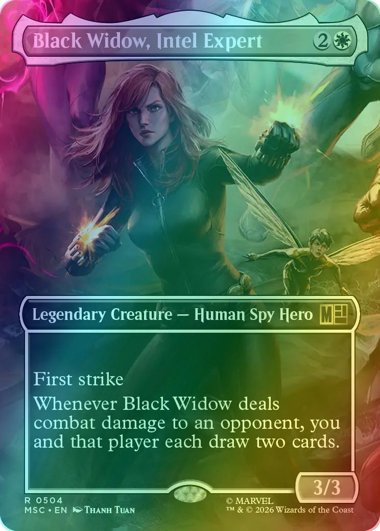 Black Widow, Intel Expert [504] [Borderless] [Scene] [Marvel Super Heroes: Commander] [Foil]