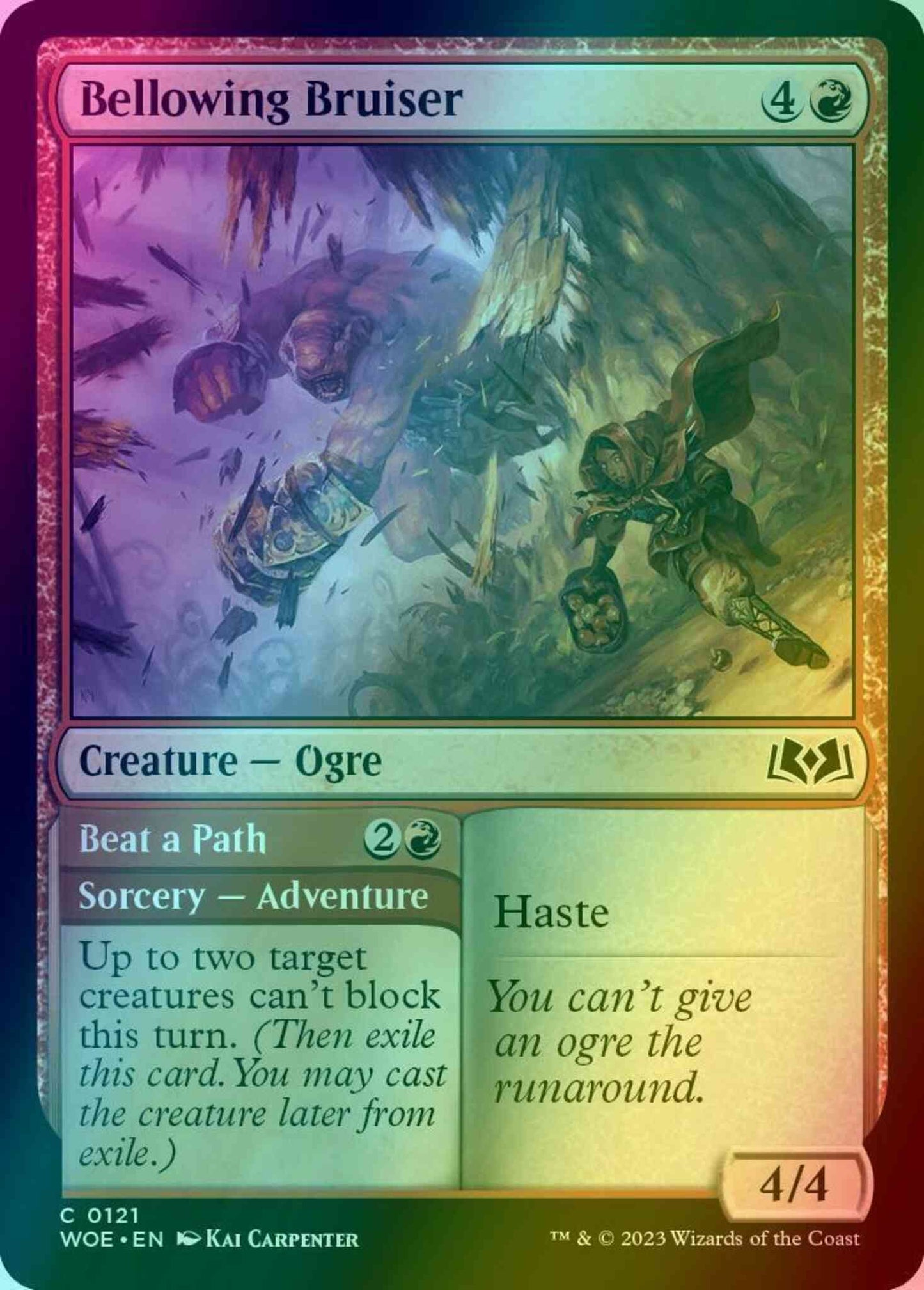 Bellowing Bruiser // Beat a Path [121] [Wilds of Eldraine] [Foil]