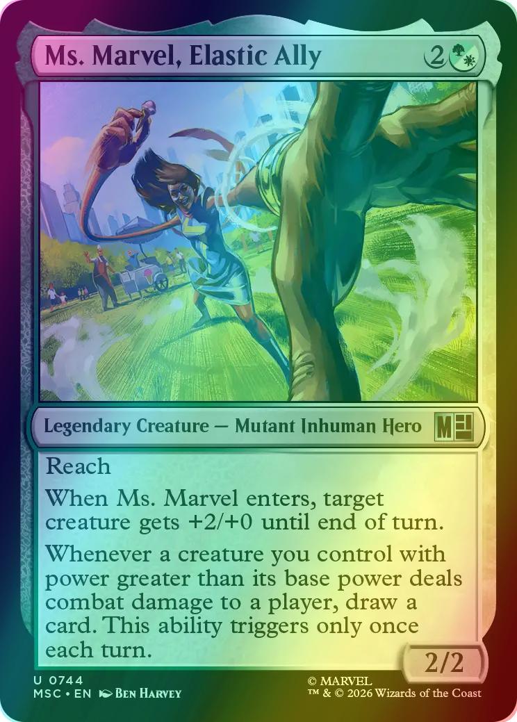 Ms. Marvel, Elastic Ally [744] [Jumpstart] [Marvel Super Heroes: Commander] [Foil]