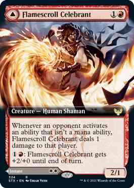 Flamescroll Celebrant // Revel in Silence [324] [Extended Art] [Strixhaven: School of Mages] [Non-Foil]