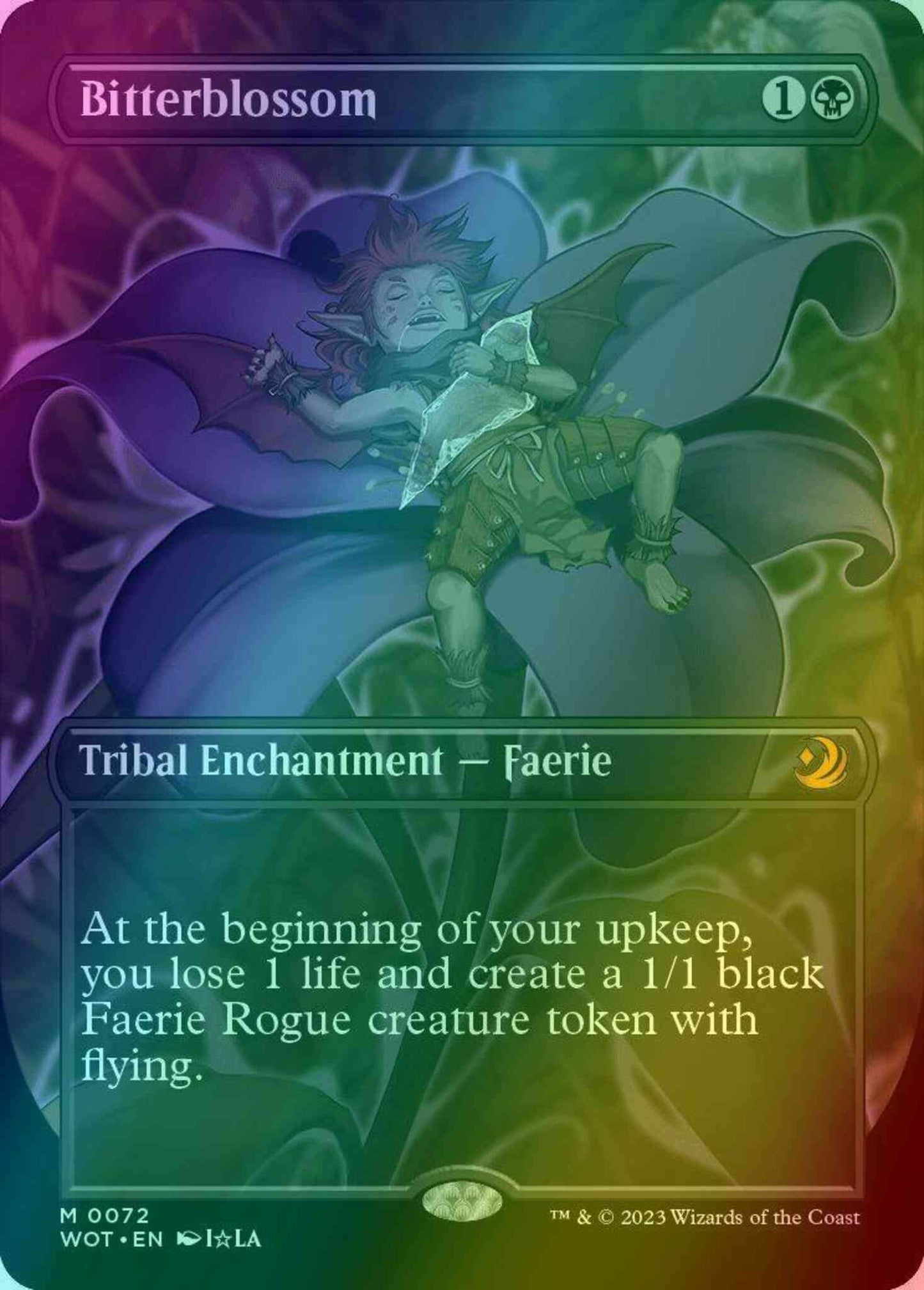Bitterblossom [72] [Borderless] [Anime] [Wilds of Eldraine: Enchanting Tales] [Foil]
