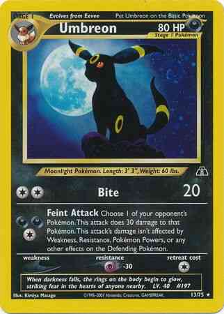 Umbreon - 13/75 - Rare - Unlimited [neo2U-13] [Holo]