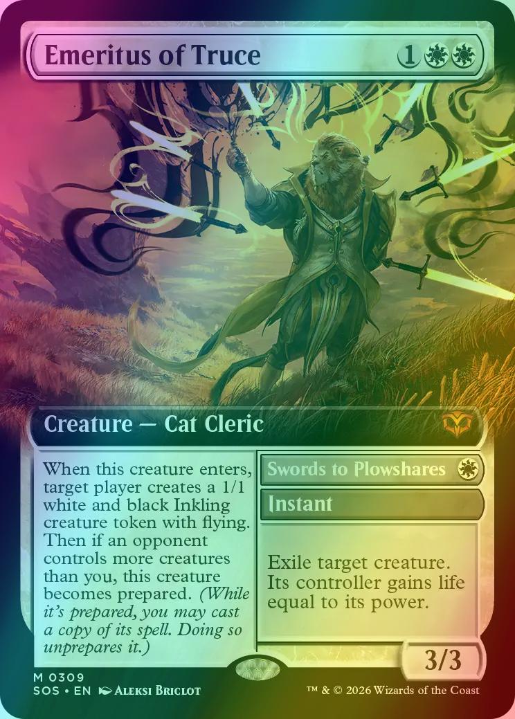 Emeritus of Truce // Swords to Plowshares [309] [Extended Art] [Secrets of Strixhaven] [Foil]