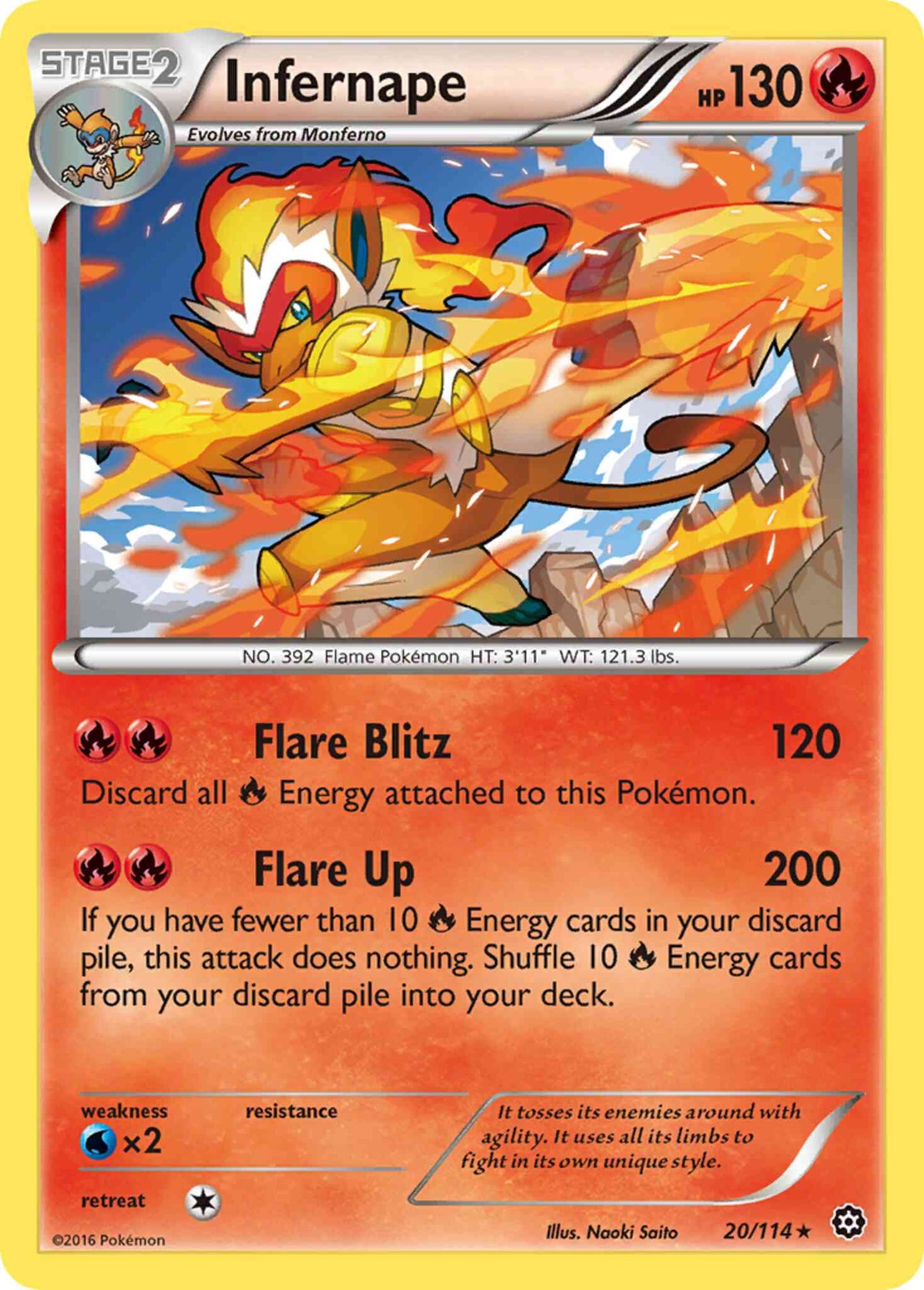 Infernape - 20/114 - Rare Holo [xy11-20] [Reverse Holo]