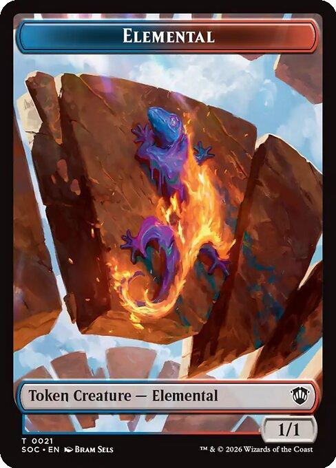 Elemental Token (21) // Phyrexian Myr Token (08) [Secrets of Strixhaven: Commander: Tokens] [Non-Foil]