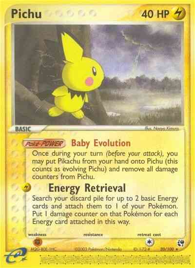 Pichu - 20/100 - Rare [ex2-20] [Reverse Holo]