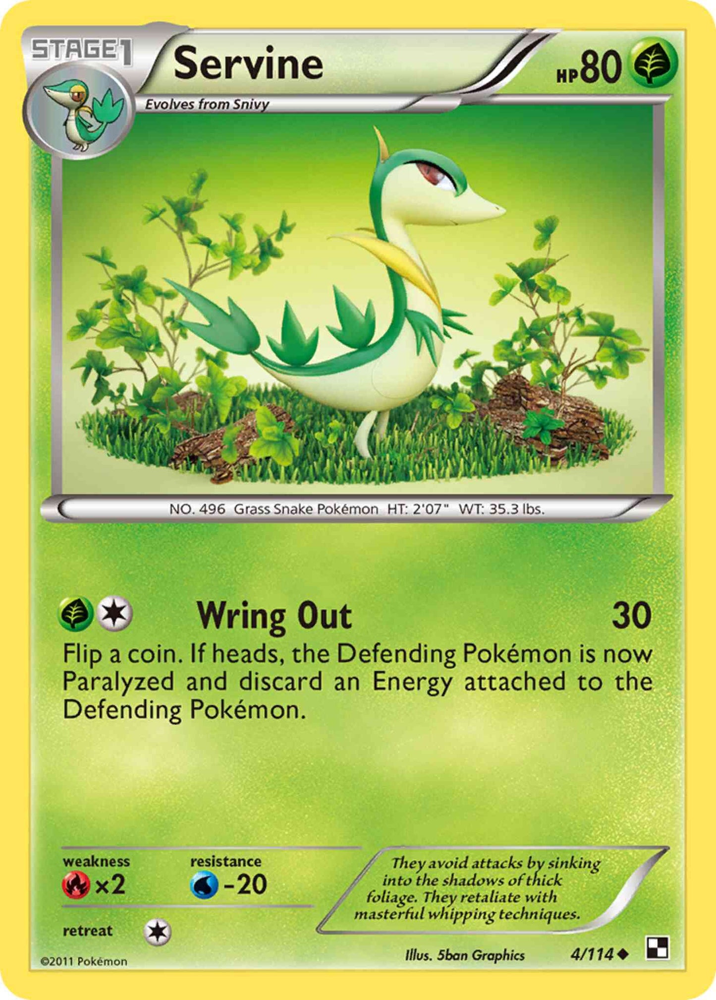 Servine - 4/114 - Uncommon [bw1-4] [Reverse Holo]