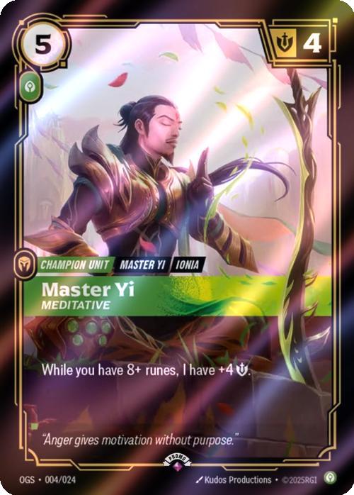 Master Yi - Meditative - 004/024 [Riftbound Organized Play Promotional Cards] [Foil]