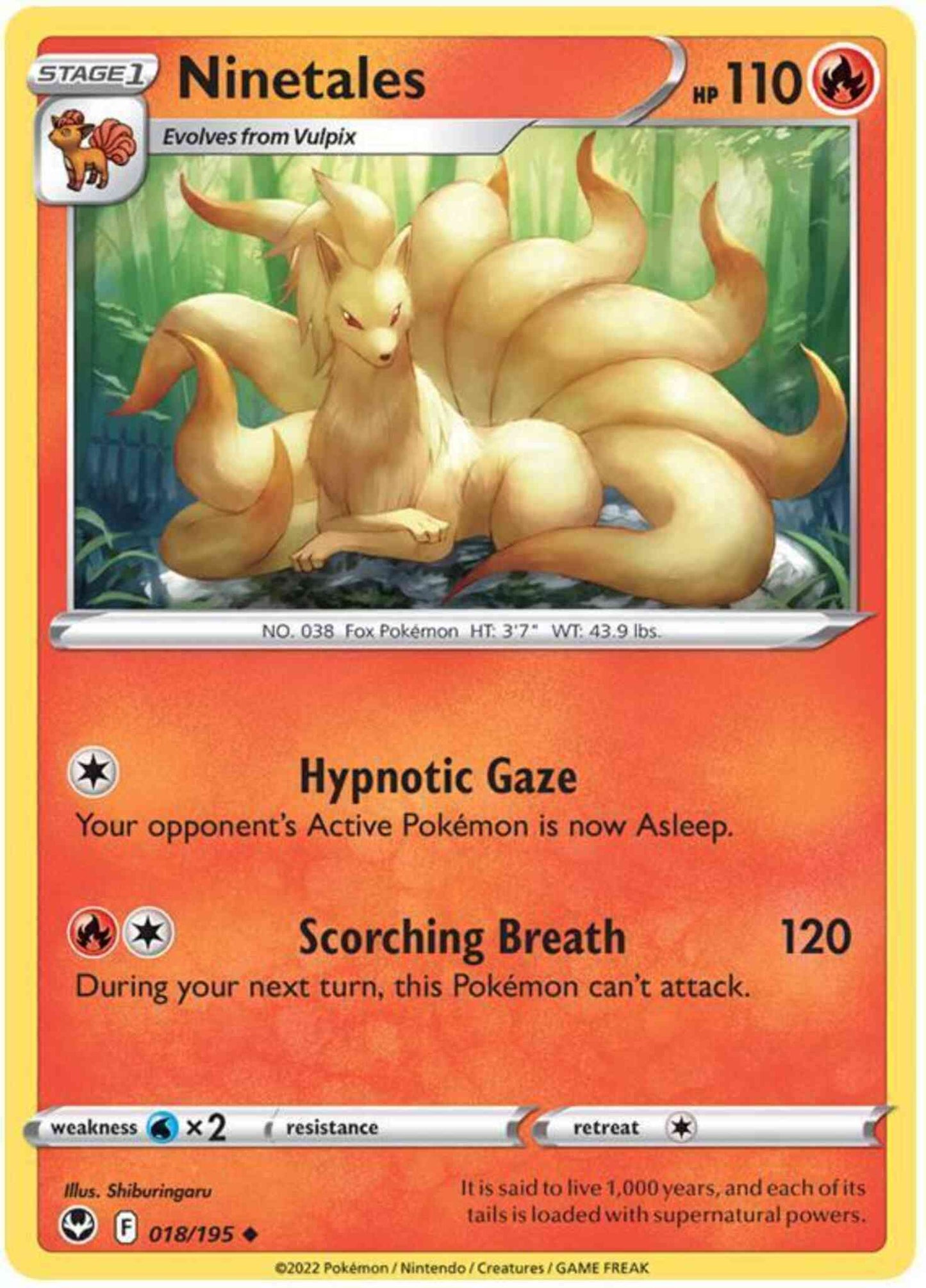 Ninetales - 018/195 - Uncommon [swsh12-018] [Non-Holo]