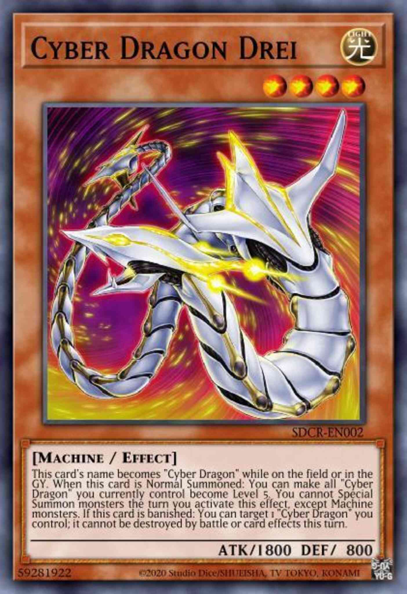 Cyber Dragon Drei - SDCR-EN002 - Super Rare - Unlimited