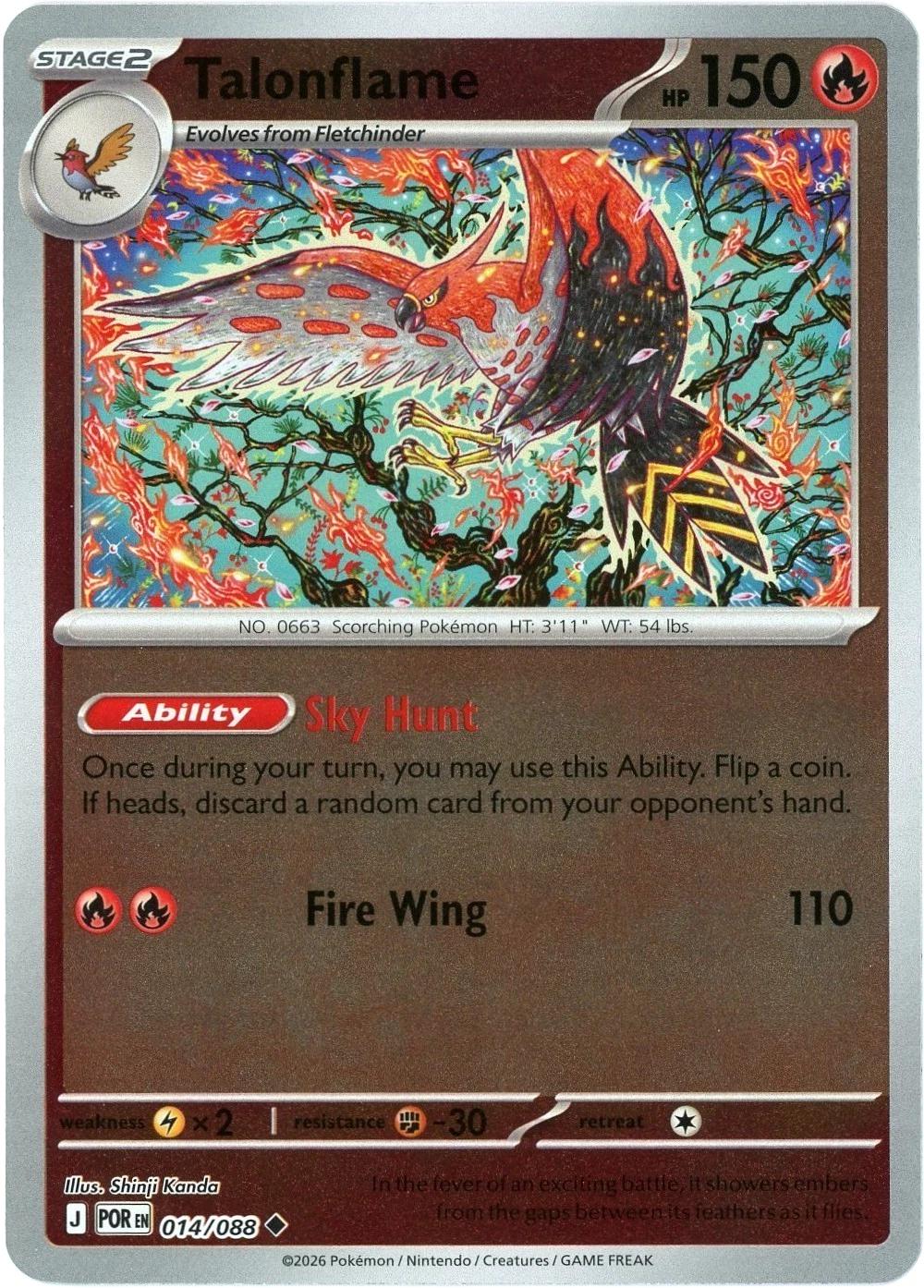 Talonflame - 014/088 - Uncommon [me03-014] [Reverse Holo]