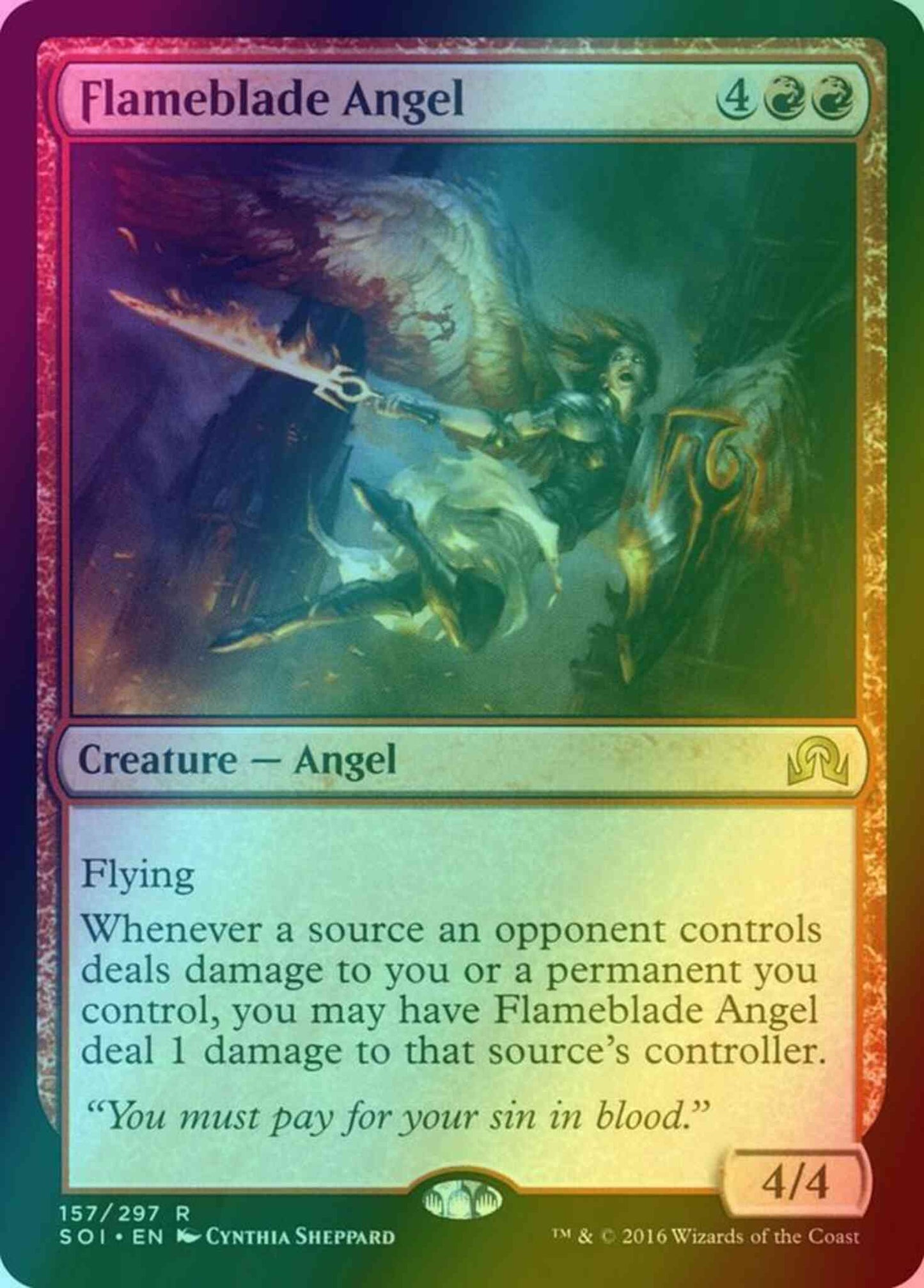Flameblade Angel [157] [Shadows over Innistrad] [Foil]