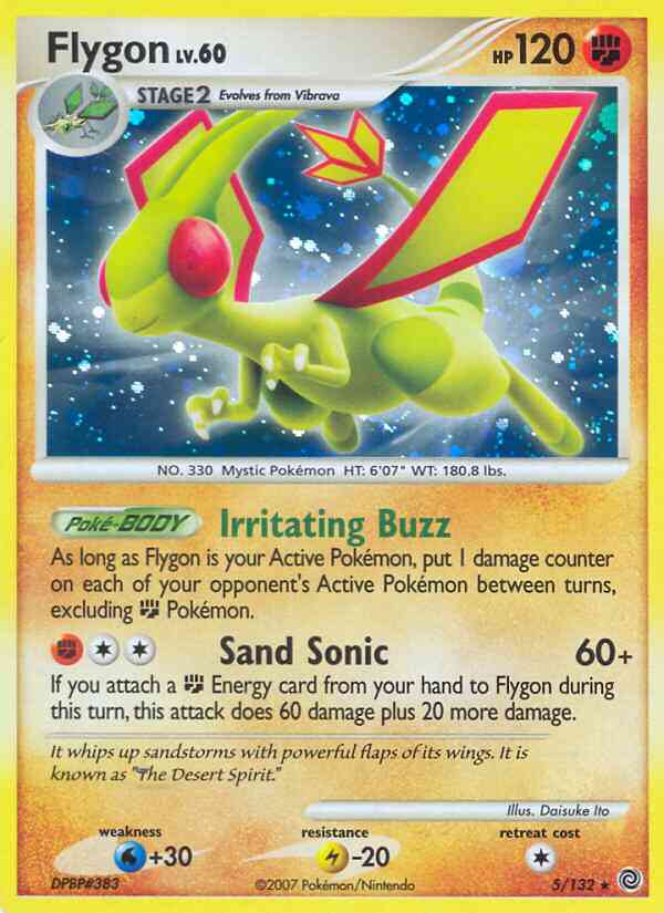 Flygon - 5/132 - Rare Holo [dp3-5] [Reverse Holo]