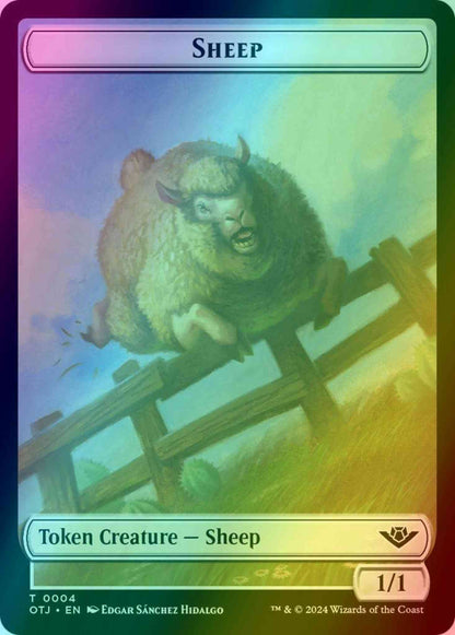 Sheep Token (04) // Treasure Token (18) [Outlaws of Thunder Junction: Tokens] [Foil]