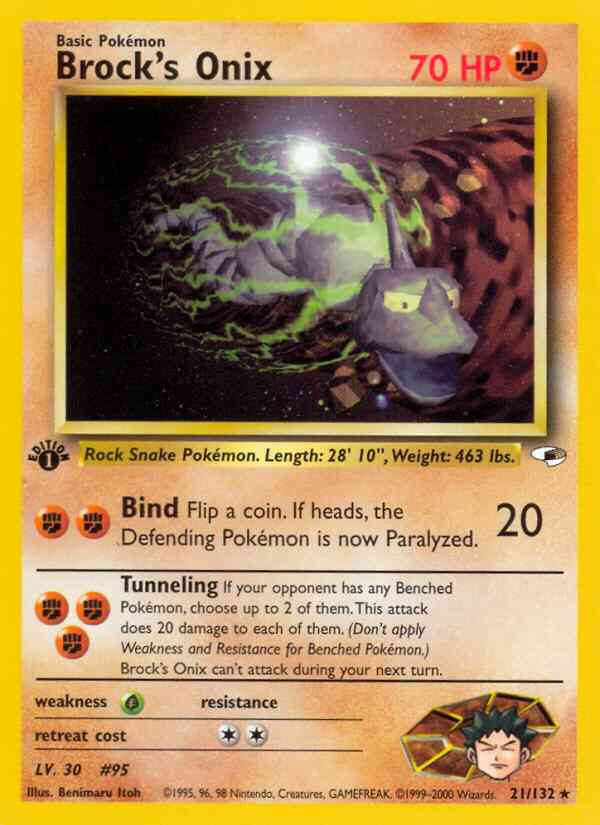 Brock's Onix - 21/132 - Rare - 1st Edition [gym1-21] [Non-Holo]