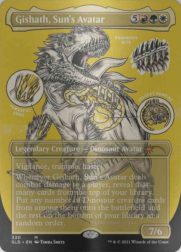 Gishath, Sun's Avatar [0320] [Borderless] [Monster Anatomy 101] [Secret Lair Drop] [Etched Foil]