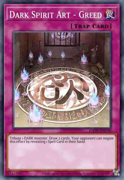 Dark Spirit Art - Greed - PTDN-EN070 - Rare - 1st Edition