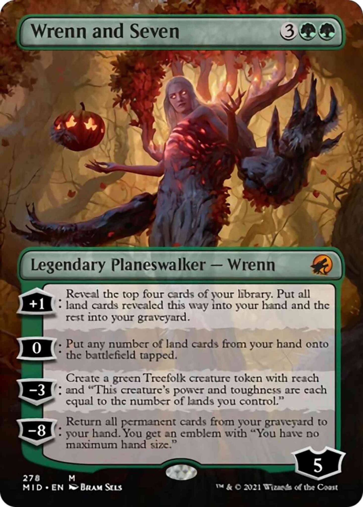 Wrenn and Seven [278] [Borderless] [Innistrad: Midnight Hunt] [Non-Foil]
