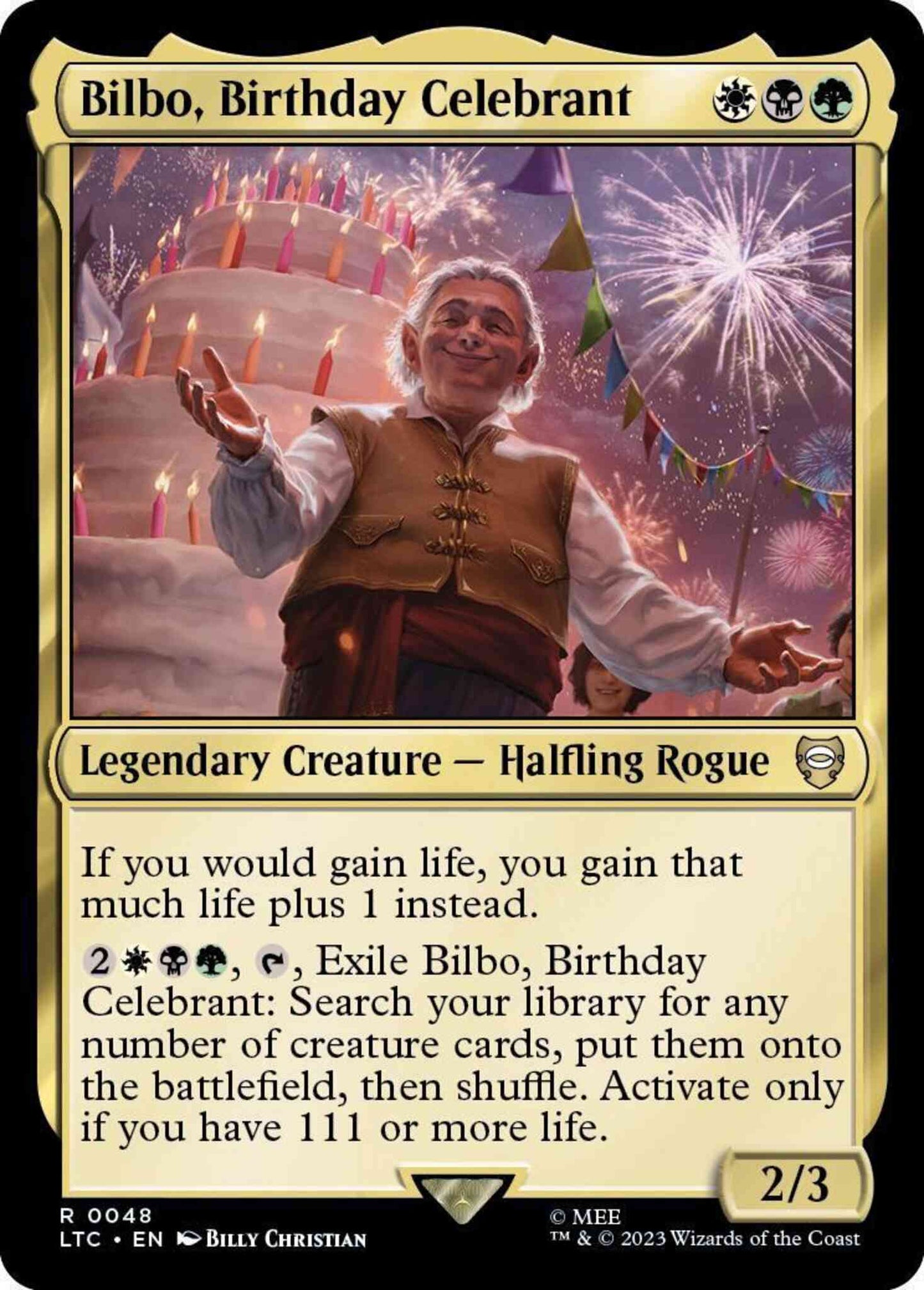 Bilbo, Birthday Celebrant [48] [The Lord of the Rings: Tales of Middle-earth: Commander] [Non-Foil]