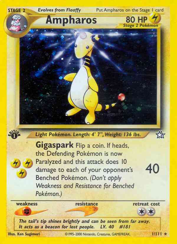 Ampharos - 1/111 - Rare - 1st Edition [neo1-1] [Holo]
