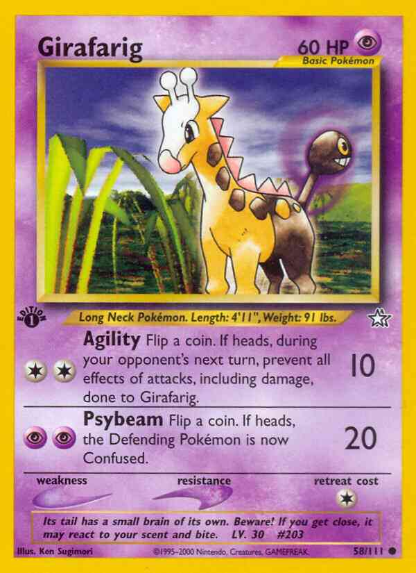 Girafarig - 58/111 - Common - 1st Edition [neo1-58] [Non-Holo]