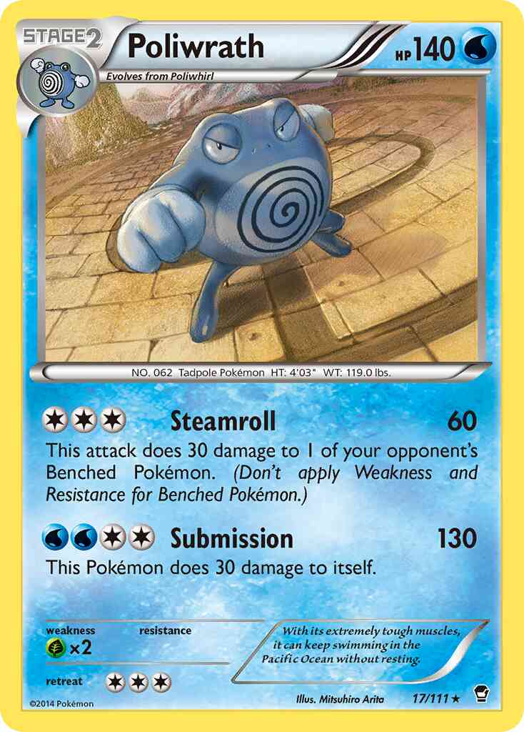 Poliwrath - 17/111 - Rare Holo [xy3-17] [Reverse Holo]