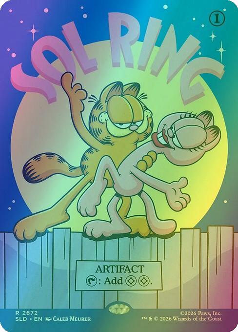 Sol Ring [2672] [Borderless] [Garfield: Motivationally Challenged] [Secret Lair Drop] [Foil]