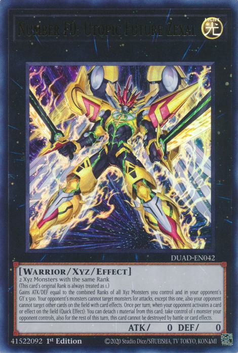Number F0: Utopic Future Zexal - DUAD-EN042 - Ultra Rare - 1st Edition