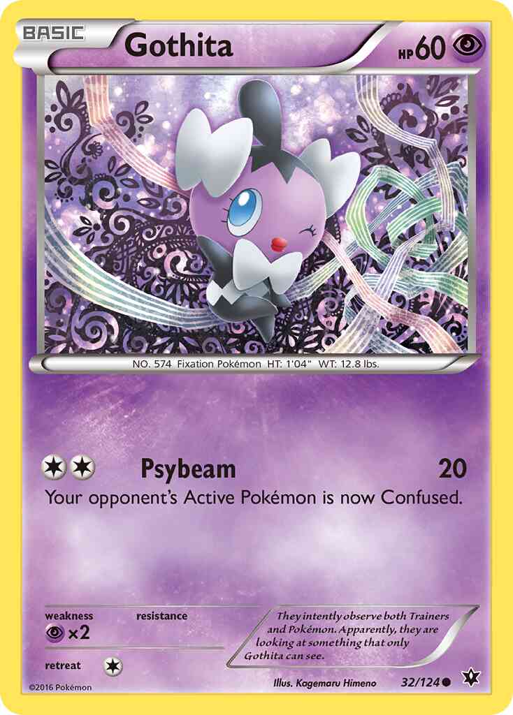 Gothita - 32/124 - Common [xy10-32] [Reverse Holo]