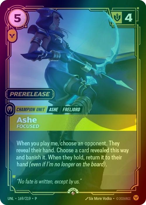 Ashe - Focused (Stamped) - 169/219 [Riftbound Organized Play Promotional Cards] [Foil]