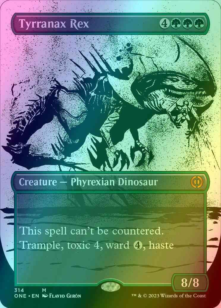 Tyrranax Rex [314] [Borderless] [Ichor] [Phyrexia: All Will Be One] [Foil]