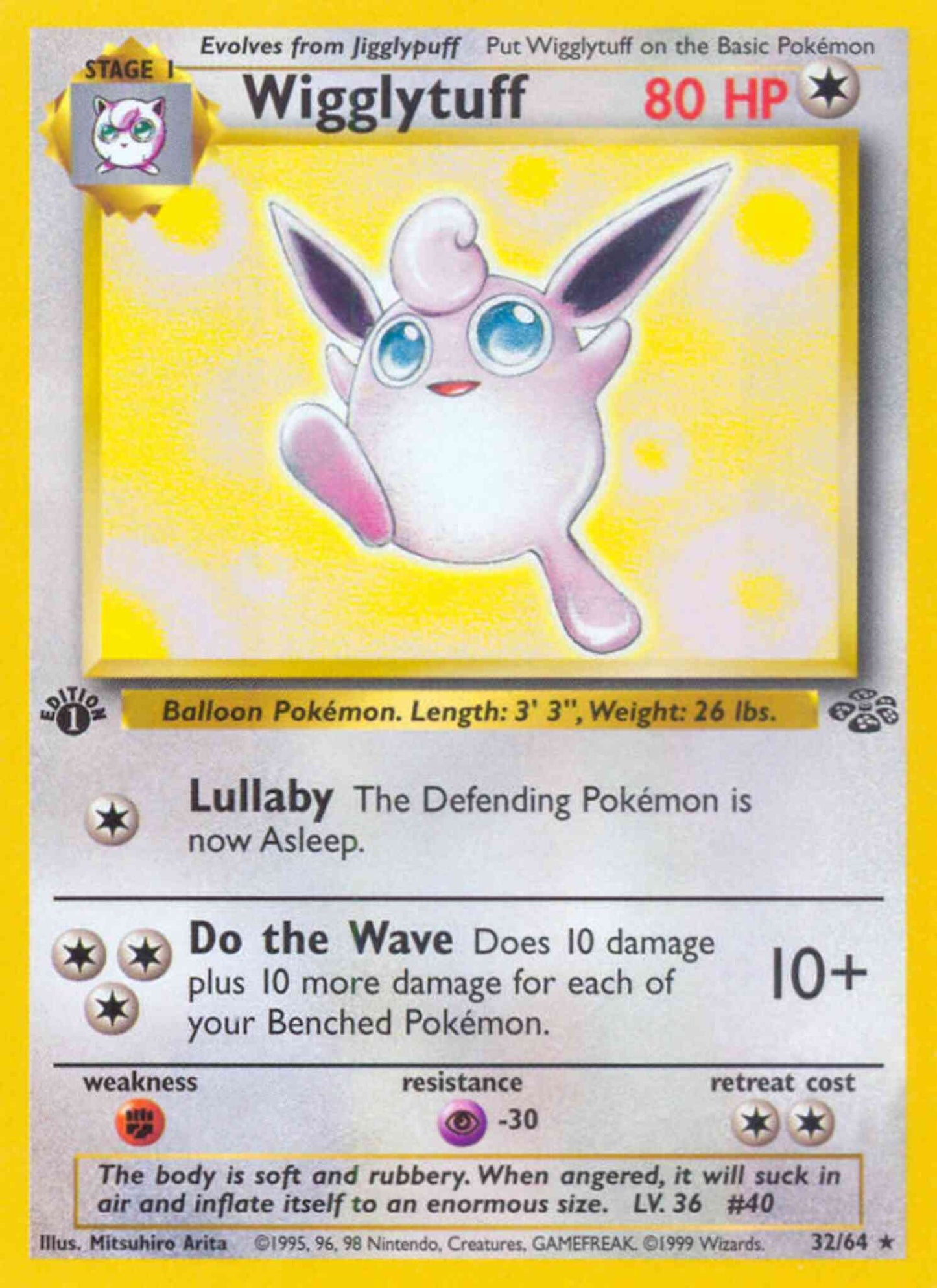 Wigglytuff - 32/64 - Rare - 1st Edition [base2-32] [Non-Holo]