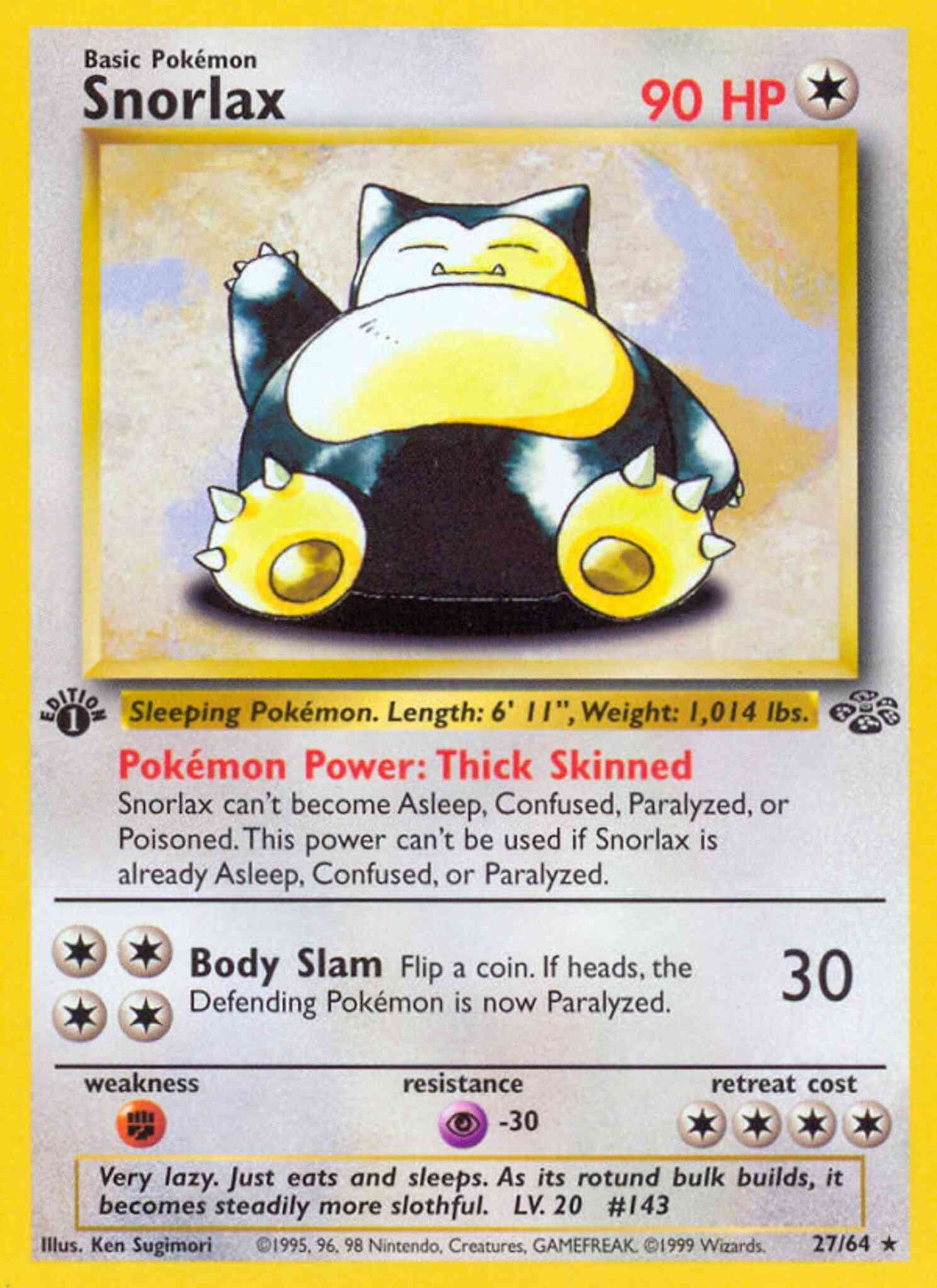Snorlax - 27/64 - Rare - 1st Edition [base2-27] [Non-Holo]