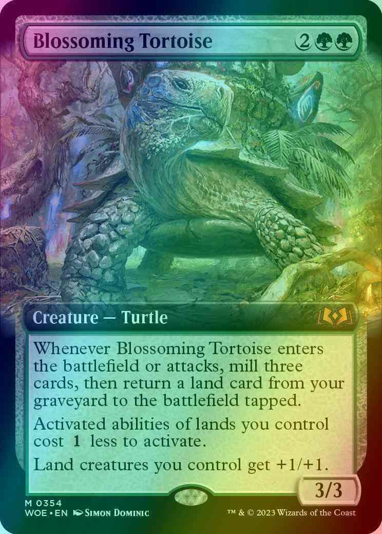 Blossoming Tortoise [354] [Extended Art] [Wilds of Eldraine] [Foil]
