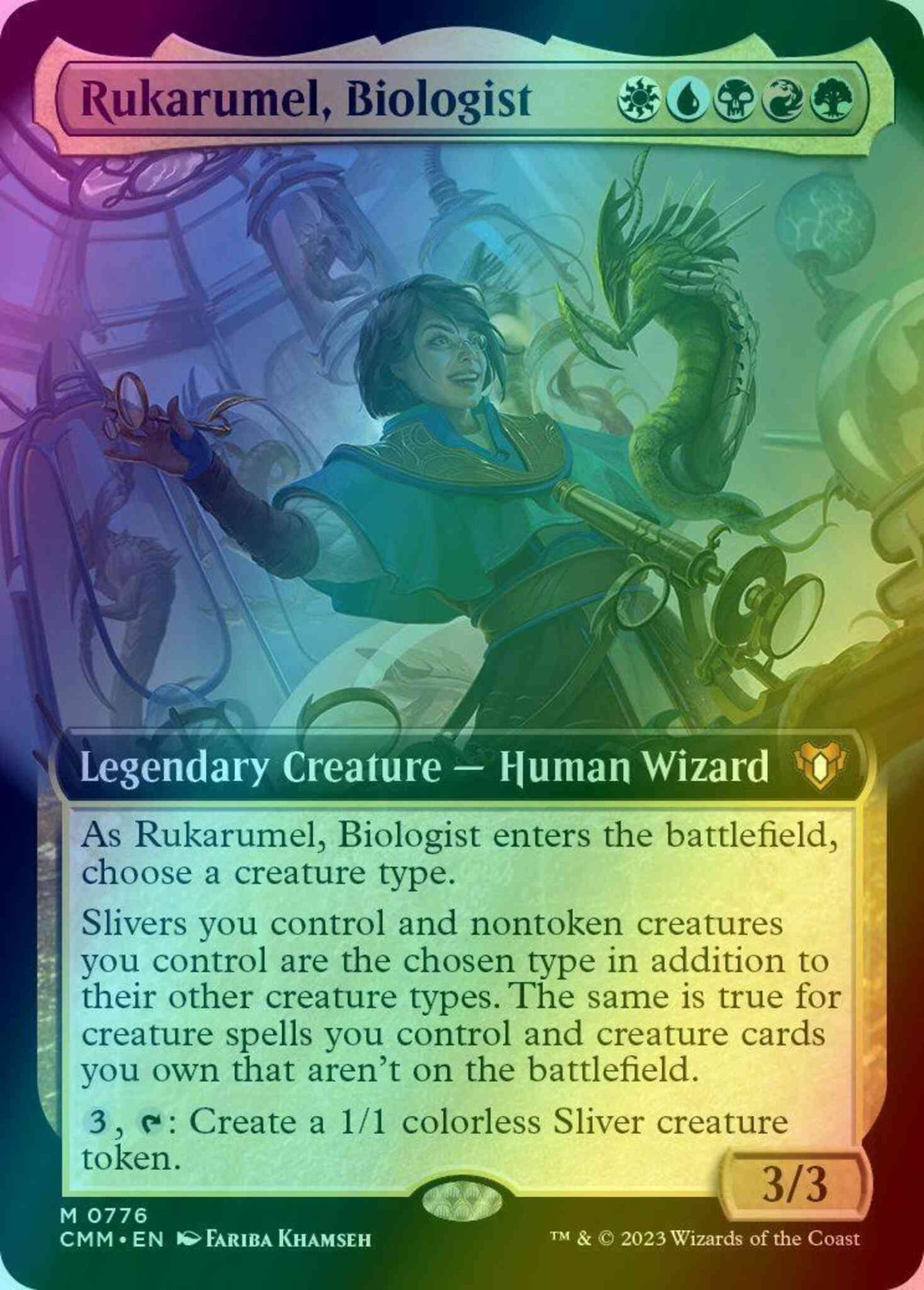 Rukarumel, Biologist [776] [Extended Art] [Commander Masters] [Foil]