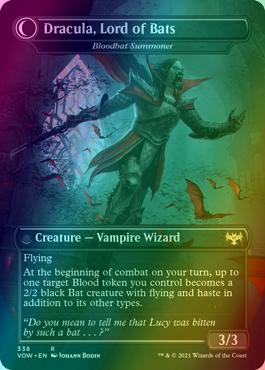 Dracula, Lord of Blood // Dracula, Lord of Bats - Voldaren Bloodcaster // Bloodbat Summoner [338] [Dracula Series] [Innistrad: Crimson Vow] [Foil]