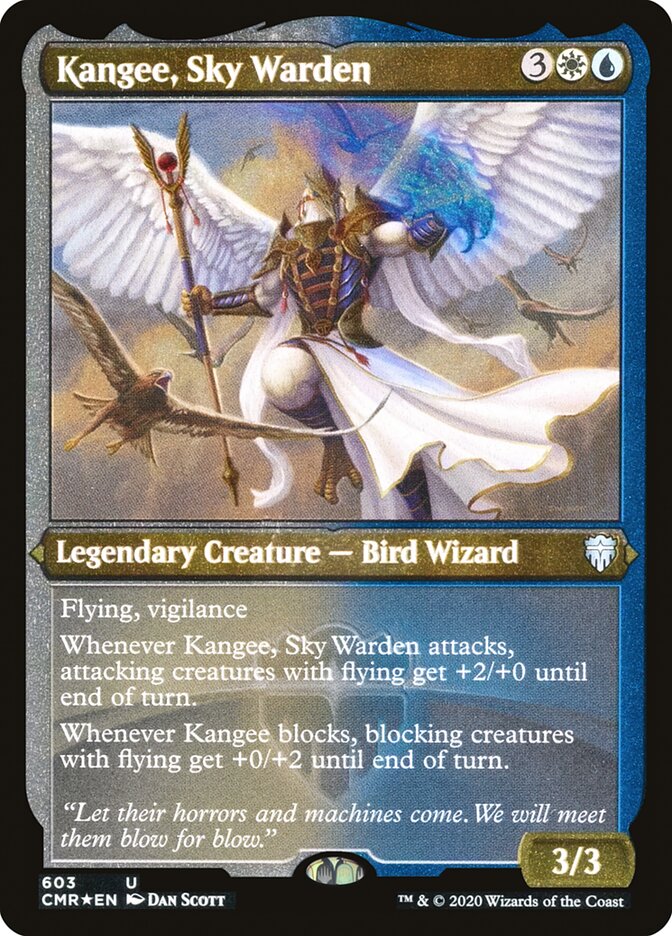 Kangee, Sky Warden [603] [Commander Legends] [Etched Foil]