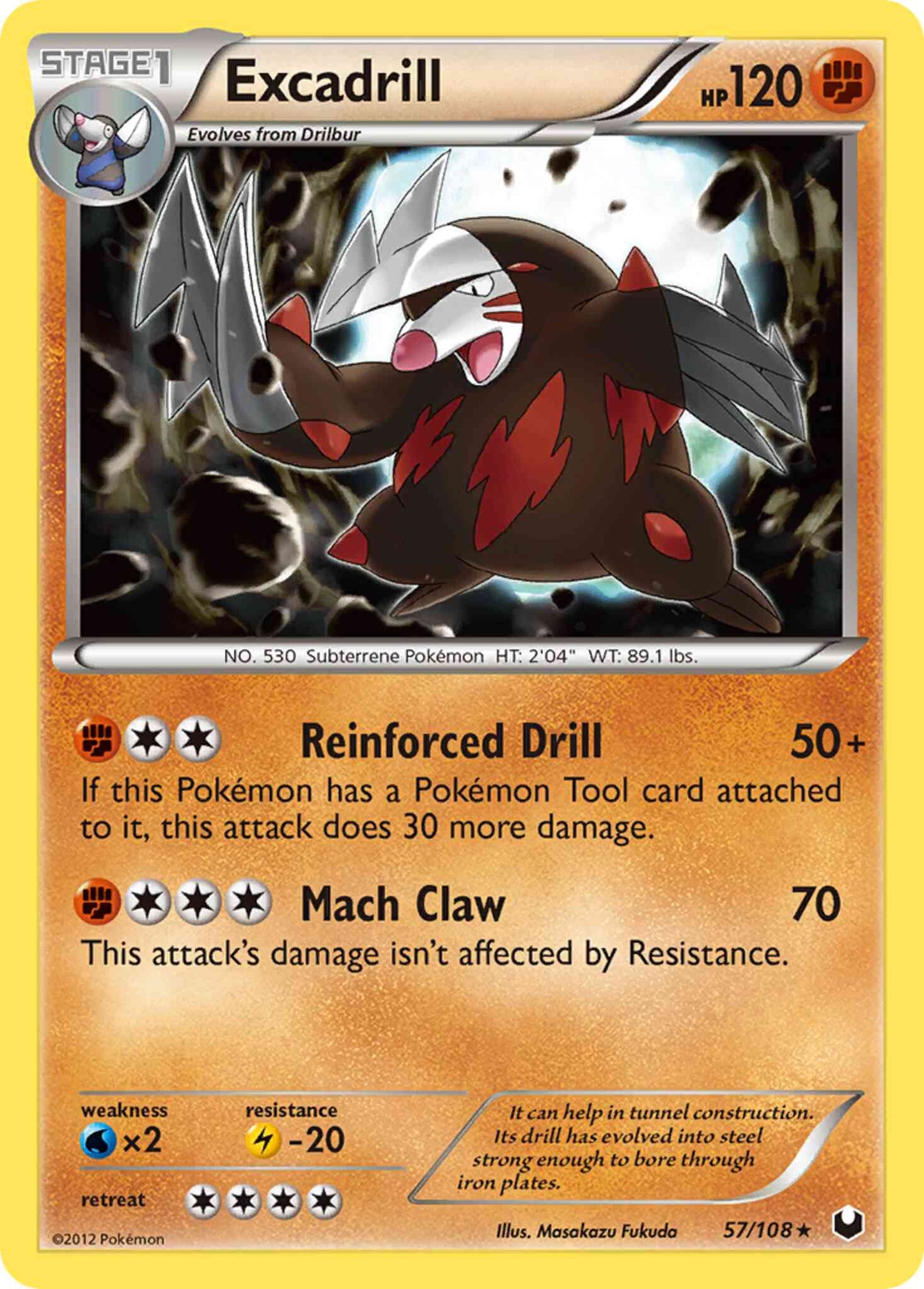 Excadrill - 57/108 - Rare [bw5-57] [Reverse Holo]