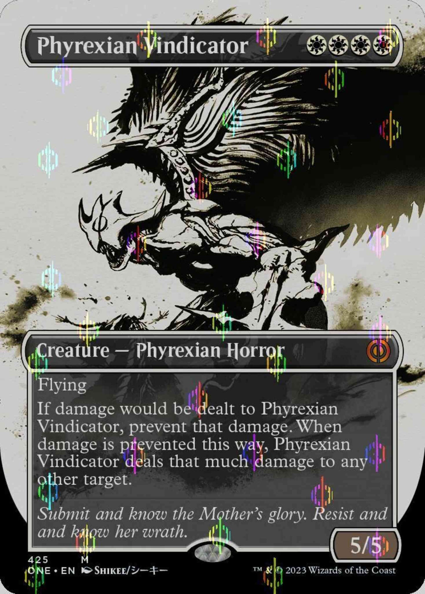 Phyrexian Vindicator [425] [Borderless] [Ichor] [Phyrexia: All Will Be One] [Compleat Foil]