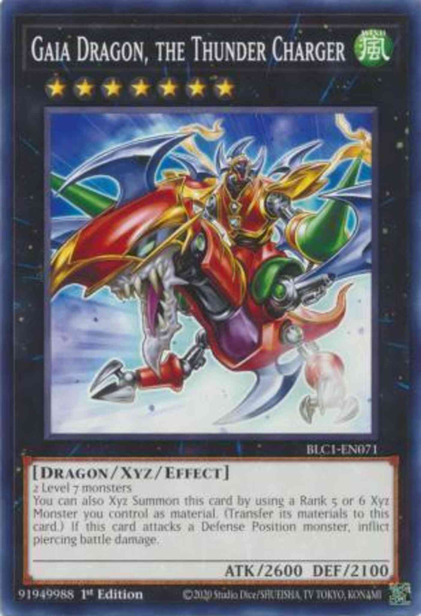 Gaia Dragon, the Thunder Charger - BLC1-EN071 - Common - 1st Edition