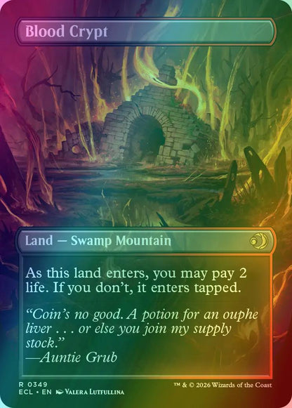 Blood Crypt // Blood Crypt [349] [Borderless] [Reversible Shock Lands] [Lorwyn Eclipsed] [Foil]