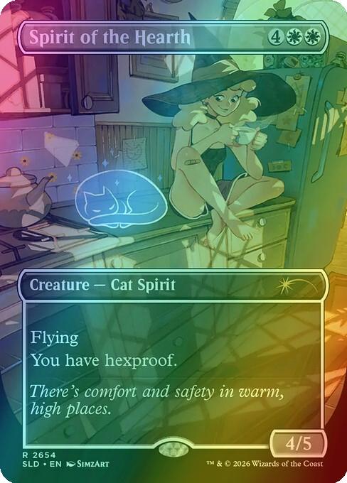 Spirit of the Hearth [2654] [Borderless] [Witch's Familiar] [Secret Lair Drop] [Foil]