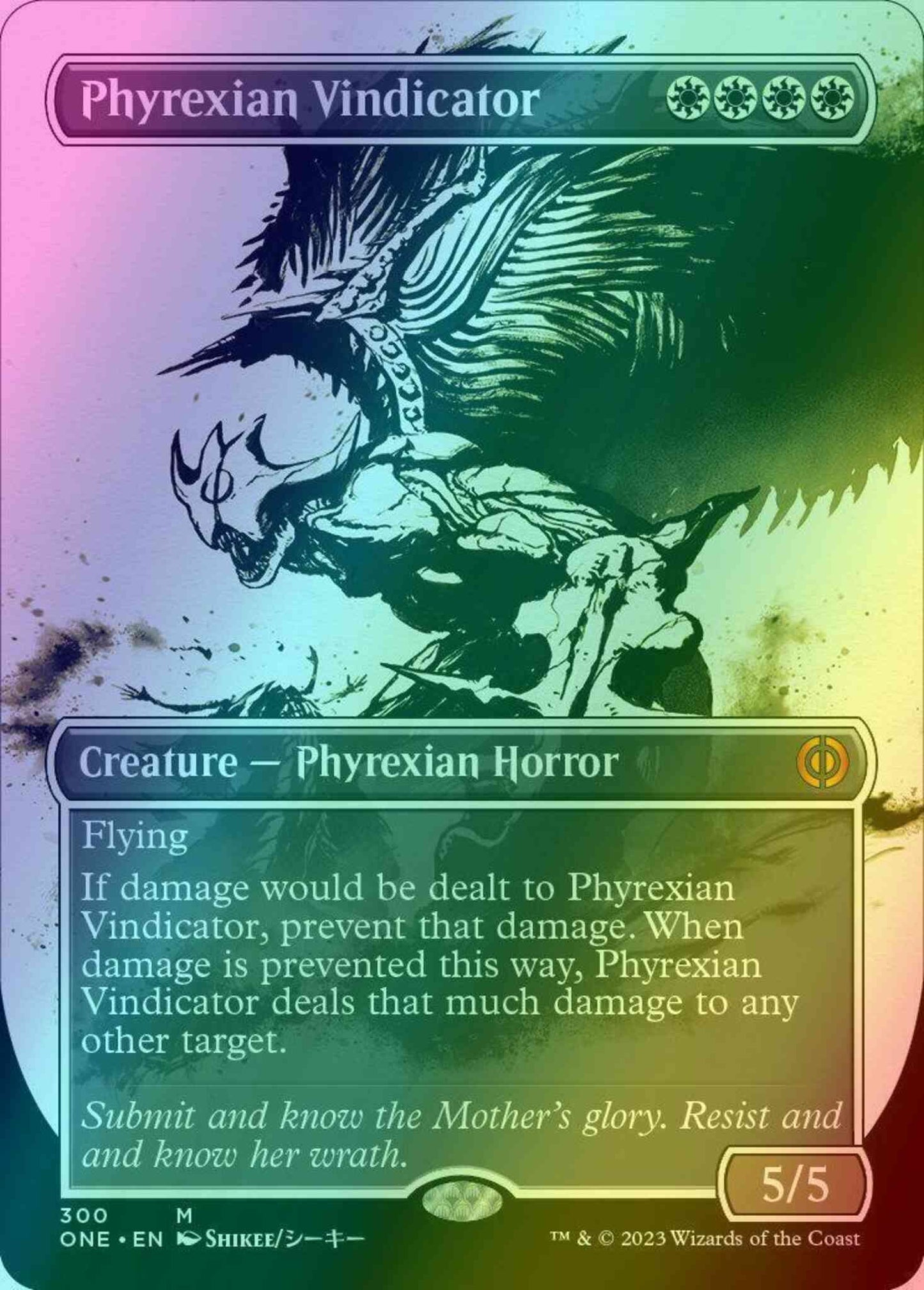 Phyrexian Vindicator [300] [Borderless] [Ichor] [Phyrexia: All Will Be One] [Foil]
